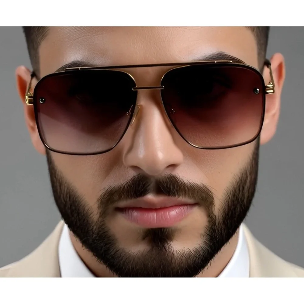 Classic Elegant Vintage Retro Hip Hop Style Sunglasses Square Silver Metal Frame